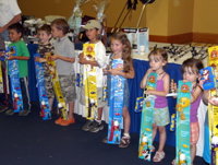 More of the young prize recipients. Everyone attending received a prize! (2008)